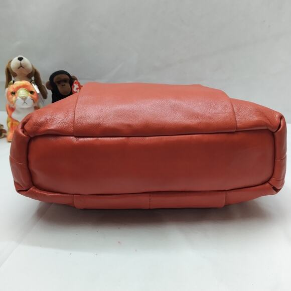 Coach Madison Orange Leather Zipper Closure Hobo Shoulder Bag - Picture 6 of 16